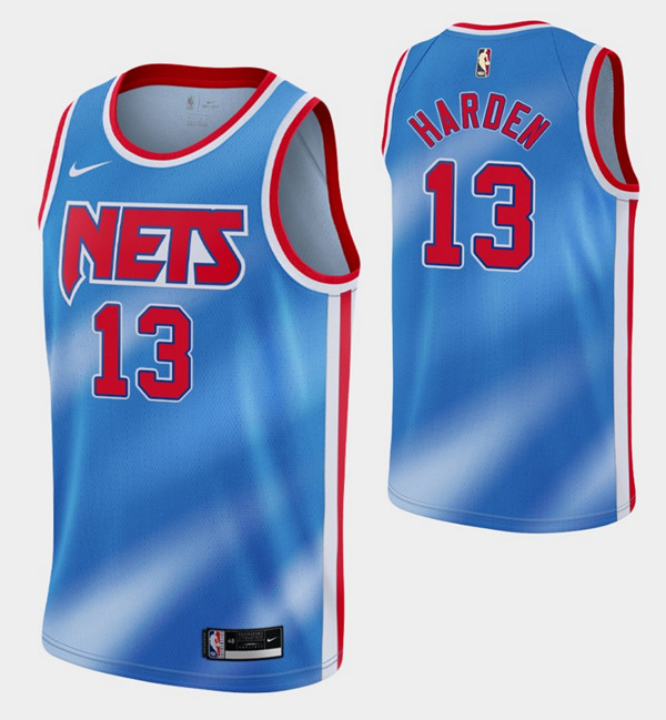 Men's Brooklyn Nets #13 James Harden Blue NBA 2020-21 Dri-FIT Hardwood Classic Stitched Jersey
